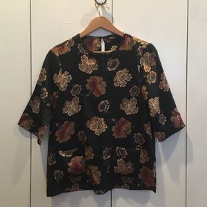 Black Floral Dress Shirt